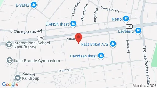Kontorlokaler til leje i Ikast - kort over placeringen