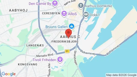 Butikslokaler til salg i Århus C - kort over placeringen