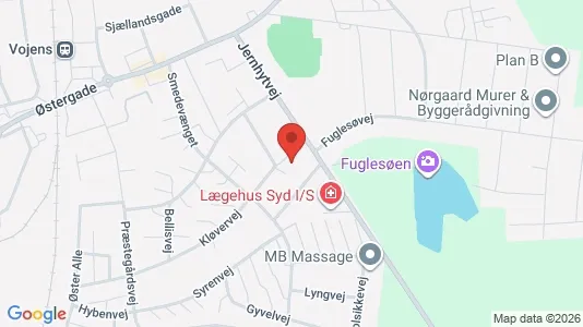 Boligudlejningsejendomme til salg i Vojens - kort over placeringen