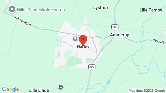 Erhvervslejemål til leje i Hårlev - kort over placeringen