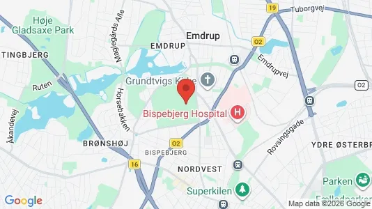 Erhvervslejemål til leje i København NV - kort over placeringen
