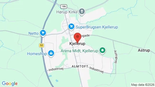Erhvervslejemål til leje i Kjellerup - Foto fra Google Street View