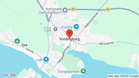 Erhvervslejemål til leje i Vordingborg - kort over placeringen