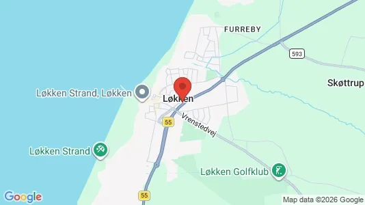 Erhvervslejemål til leje i Løkken - kort over placeringen