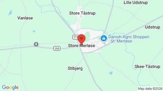 Erhvervslejemål til leje i Store Merløse - kort over placeringen