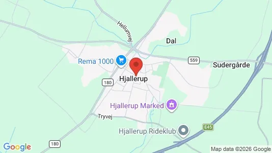 Erhvervslejemål til leje i Hjallerup - kort over placeringen