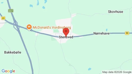 Erhvervslejemål til leje i Stensved - kort over placeringen
