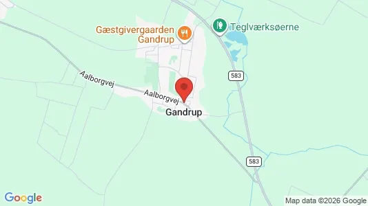 Erhvervslejemål til leje i Gandrup - kort over placeringen