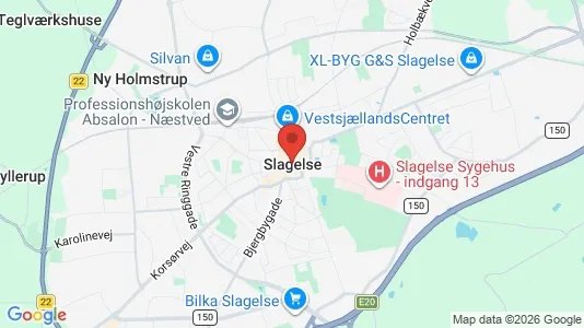 Erhvervslejemål til leje i Slagelse - kort over placeringen