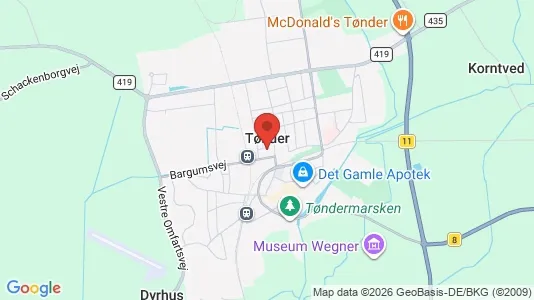 Erhvervslejemål til leje i Tønder - Foto fra Google Street View