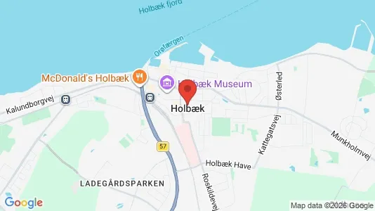 Erhvervslejemål til leje i Holbæk - kort over placeringen