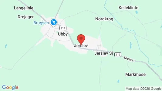 Erhvervslejemål til leje i Jerslev Sjælland - kort over placeringen
