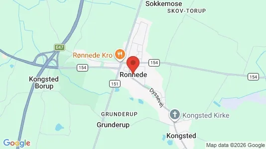 Erhvervslejemål til leje i Rønnede - kort over placeringen
