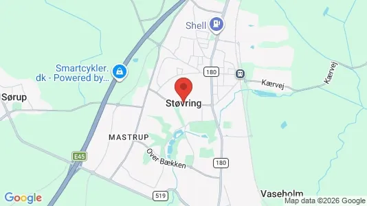 Erhvervslejemål til leje i Støvring - kort over placeringen