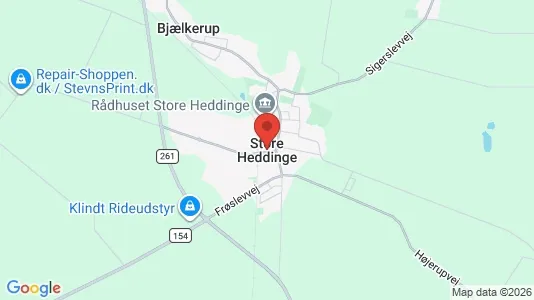 Erhvervslejemål til leje i Store Heddinge - kort over placeringen