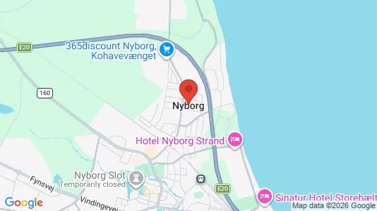 Erhvervslejemål til leje i Nyborg - Foto fra Google Street View