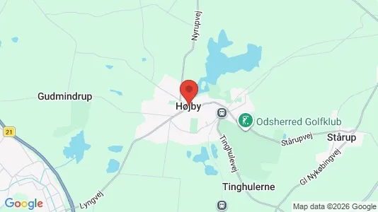 Erhvervslejemål til leje i Højby - kort over placeringen