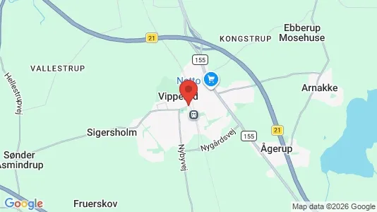Erhvervslejemål til leje i Vipperød - kort over placeringen