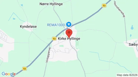 Erhvervslejemål til leje i Kirke Hyllinge - kort over placeringen