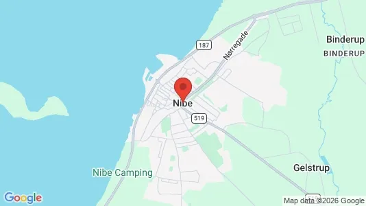 Erhvervslejemål til leje i Nibe - kort over placeringen