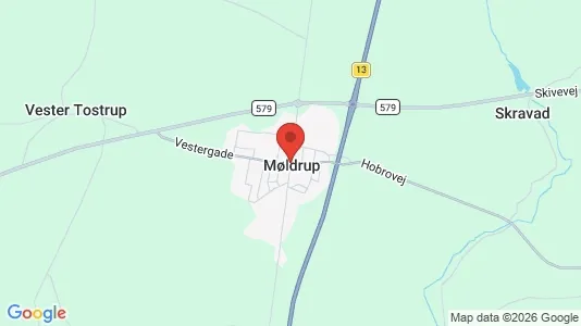 Erhvervslejemål til leje i Møldrup - Foto fra Google Street View