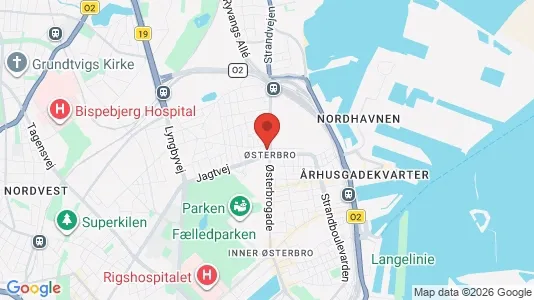 Erhvervslejemål til leje i Østerbro - kort over placeringen