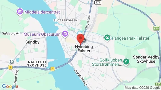Erhvervslejemål til leje i Nykøbing Falster - kort over placeringen