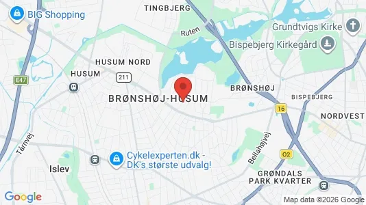 Erhvervslejemål til leje i Brønshøj - kort over placeringen