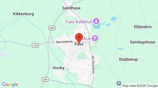 Erhvervslejemål til leje i Faxe - kort over placeringen