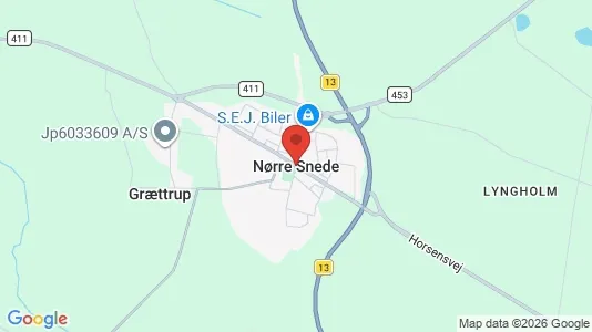 Erhvervslejemål til leje i Nørre Snede - Foto fra Google Street View