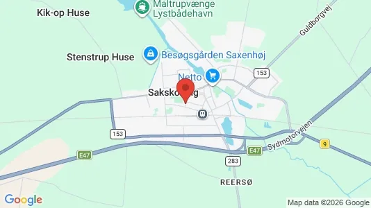 Erhvervslejemål til leje i Sakskøbing - kort over placeringen