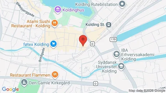 Erhvervslejemål til salg i Kolding - kort over placeringen