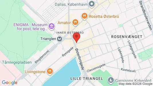 Kontorlokaler til leje i Østerbro - kort over placeringen