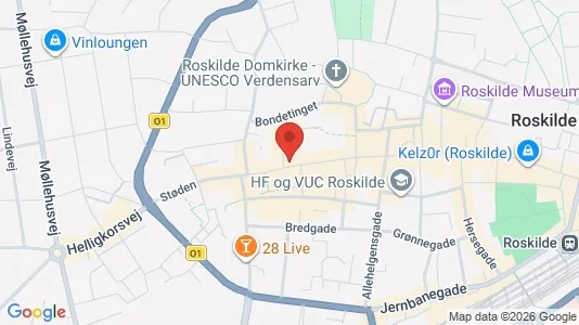 Erhvervslejemål til leje i Roskilde - kort over placeringen