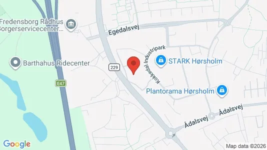 Lagerlokaler til leje i Kokkedal - kort over placeringen