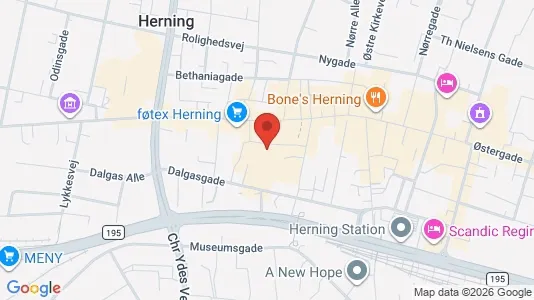 Kontorlokaler til leje i Herning - kort over placeringen