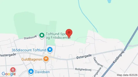 Erhvervsgrunde til salg i Toftlund - kort over placeringen