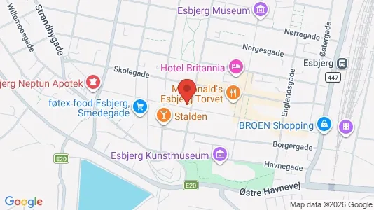 Erhvervslejemål til salg i Esbjerg Centrum - kort over placeringen