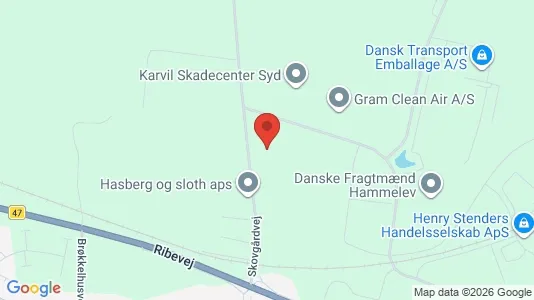 Erhvervsgrunde til salg i Vojens - kort over placeringen