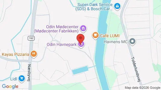 Lagerlokaler til leje i Odense C - kort over placeringen