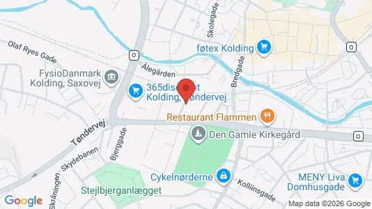 Erhvervslejemål til salg i Kolding - kort over placeringen