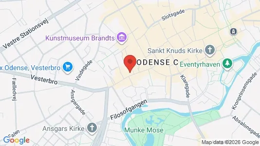 Kontorlokaler til leje i Odense C - kort over placeringen