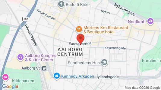 Kontorlokaler til leje i Aalborg Centrum - kort over placeringen