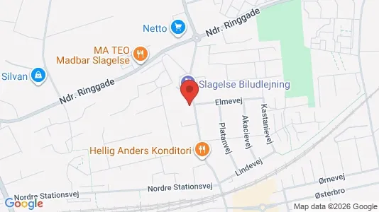 Boligudlejningsejendomme til salg i Slagelse - kort over placeringen