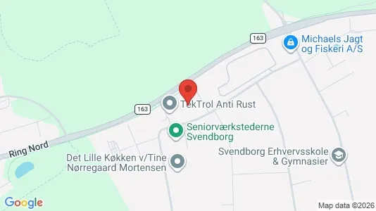 Lagerlokaler til leje i Svendborg - kort over placeringen