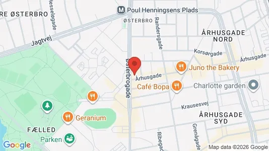 Erhvervslejemål til leje i Østerbro - kort over placeringen