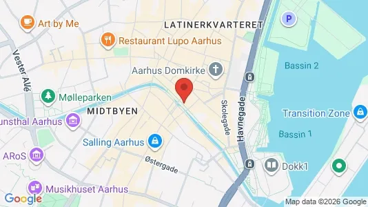 Kontorlokaler til leje i Århus C - kort over placeringen
