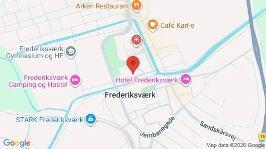 Erhvervslejemål til salg i Frederiksværk - kort over placeringen