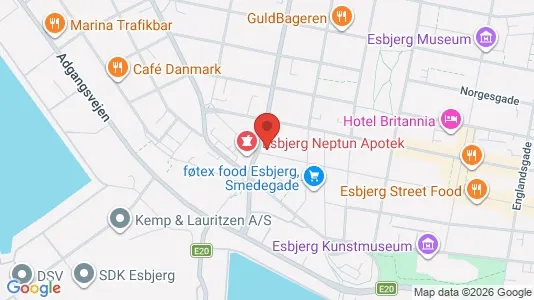 Kontorlokaler til leje i Esbjerg Centrum - kort over placeringen