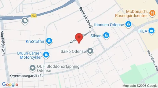 Kliniklokaler til leje i Odense M - kort over placeringen